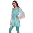thumbnail image 2 of Moomaya Kurtis Courtes en Poly-Crêpe pour Femmes, Robe à Manches Kimono Imprimée, Haut Indien, 2 of 5
