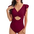 thumbnail image 1 of Birdeem Women Oversized Sports Jumpsuit Surfing Suit Sleeveless Sun Protection Solid Color Swimsuit, 1 of 10