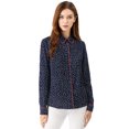 thumbnail image 3 of INSPIRE CHIC Women's Printed Long Sleeve Piped Button Down Shirt, 3 of 6