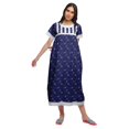 thumbnail image 4 of Moomaya Chemise de Nuit Maxi Boutonnée à Manches Courtes Imprimée pour Femmes en Coton, 4 of 5
