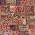 thumbnail image 1 of Ahgly Company Tapis d'Intérieur Carrés Abstraits Brun Rouge Patchwork, 4 Pieds Carré, 1 of 6