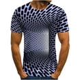 thumbnail image 1 of Fridja T-Shirt à Imprimé pour Homme Été Décontracté Grande Taille Manches Courtes Col Ras du Cou T-Shirt à Imprimé 3D Haut Graphique Abstrait Fantaisie pour Cyclisme Jogging (Navy, TG) (Navy, TG), 1 of 4