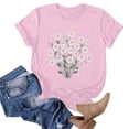 thumbnail image 5 of Jienlioq Hauts d'Entraînement pour Femmes T-shirt Imprimé pour Amoureuse Col Rond Manches Courtes Rose TG, 5 of 5
