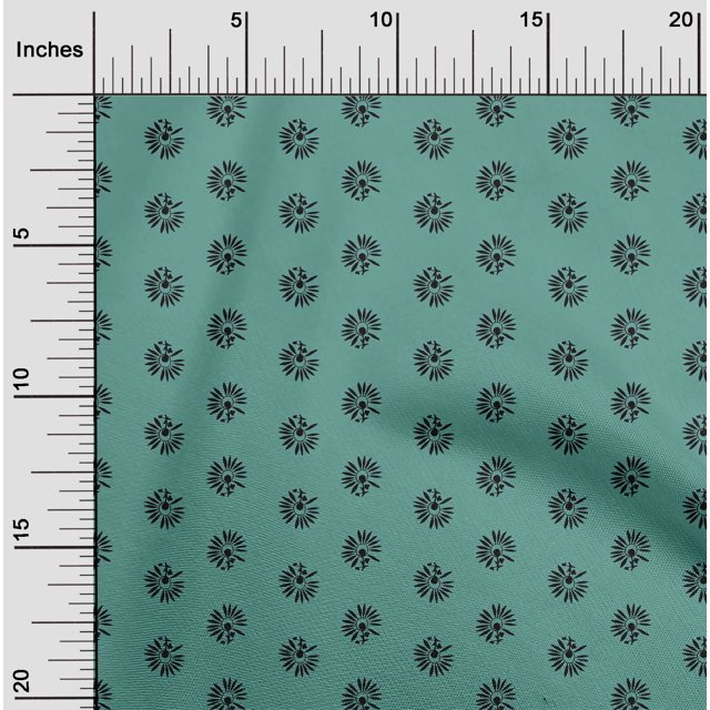 oneOone Cotton Poplin Fabric Floral Block Decor Fabric Printed BTY 56 Inch Wide