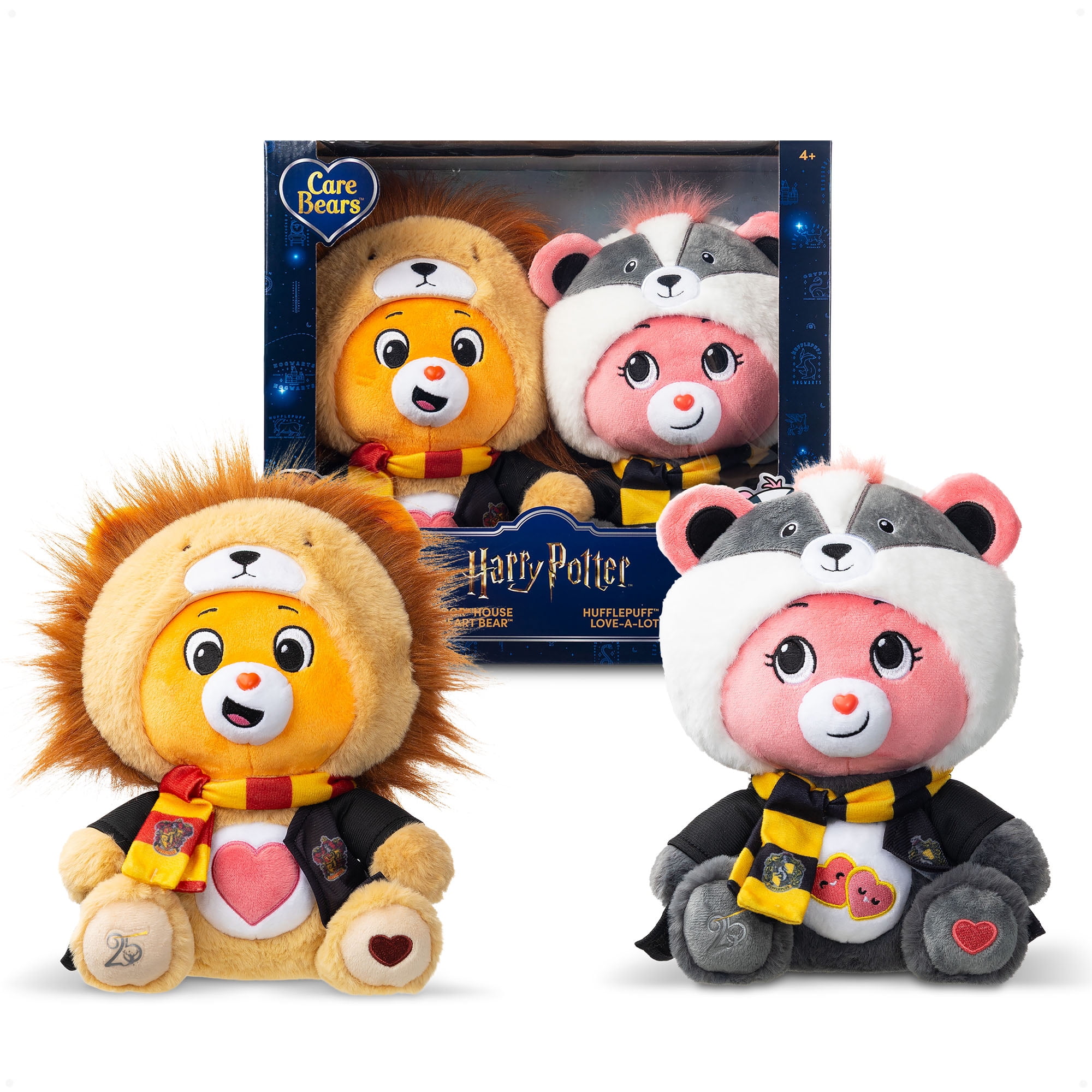 Harry Potter x Care Bears 2-Pack Gryffindor House Tenderheart Bear & Hufflepuff House Love-a-Lot Bear