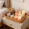 thumbnail image 1 of Dvkptbk plastic frame Imitation Rattan Woven Storage Tray Rectangular Wicker Basket for Kitchen Countertop Bathroom Organizer, 1 of 6