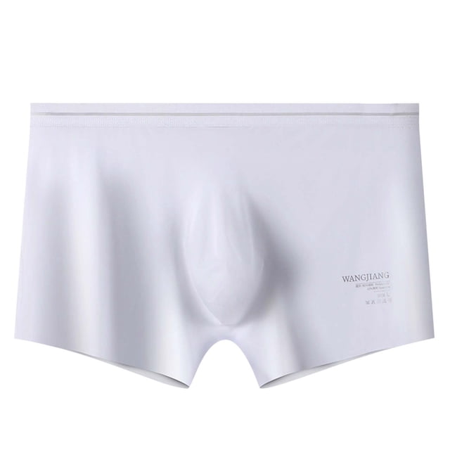 XZNGL Boxer Briefs for Men Mens Solid Color Ice Silk Seamless One Piece Boxer Briefs