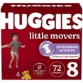 thumbnail image 1 of Huggies Little Movers Diapers, Econo Pack, Size 8, 72 Count, 1 of 9
