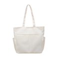 thumbnail image 2 of Sac Fourre-Tout en Toile Grande Capacité Sac à Bandoulière - Sac à Main Décontracté pour le Travail, les Voyages et l'Usage Quotidien, Toile Robuste avec Structure à Multiples Poches, Blanc, JKODE, 2 of 6