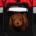 thumbnail image 4 of Dog Mesh Cage Pet Cat Dog Portable Foldable Cage Exercise & Play Tent Mesh Cover Indoor/Outdoor Use Red, 4 of 8