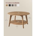 thumbnail image 3 of SONGMICS Table Basse Ronde pour la Maison, Table Basse à 2 Niveaux avec Rangement, pour Salon, 31,5 x 17,7 Pouces, Facile à Assembler, Brun Miel, 3 of 6