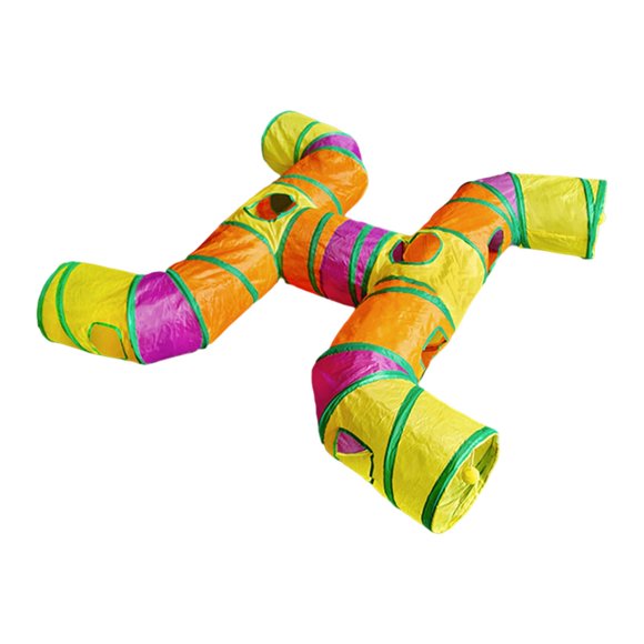 Tunnel de Jeu Interactif en Forme de H pour Animaux, Tube Pliable Durable, Jouet pour Chats et Chiens, Intérieur Extérieur, Labyrinthe d'Activités, Entraînement
