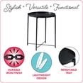thumbnail image 4 of Table d'appoint d'intérieur en métal noir Alana de CorLiving avec plateau amovible, 4 of 7