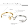 thumbnail image 2 of 18G Stainless Steel Nose Hoop Ring - 5PCS Body Jewelry for Women, Hypoallergenic Nose Piercing Jewelry, Simple Design Nose Rings Set, 2 of 6