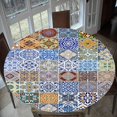 thumbnail image 4 of Rongfmy Vinyl Tablecloth Round Table Cover Cloth Party 48'' 60'' J - 150cm (60 Inch)., 4 of 6