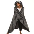 thumbnail image 3 of Women Wearable Blanket Flannel Hoodie Throw Cloak with Hand Pocket, 3 of 8
