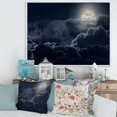 thumbnail image 3 of Designart Cloudy Full Moon Night FLOAT FRAME WALL ART, 3 of 4