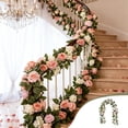 thumbnail image 1 of Homekingdee Simulation Rose Leaves Flower Rattan Arch - White Pink Plastic Artificial Vine for Wedding Outdoor Decoration Arrangement, 1 of 6