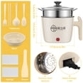 thumbnail image 4 of Electric Hot Pot with Steamer 55oz Non-stick Mini Electric Cooker 2 Speed Electric Portable Electric Pot Cooker with Over Heating Boil Dry Protection for Noodles Cooking, 4 of 8