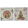 thumbnail image 1 of Wooden Wall Canvas Art (Christmas Tree/ Wreath) (Asstd) - Set of 2, 1 of 4