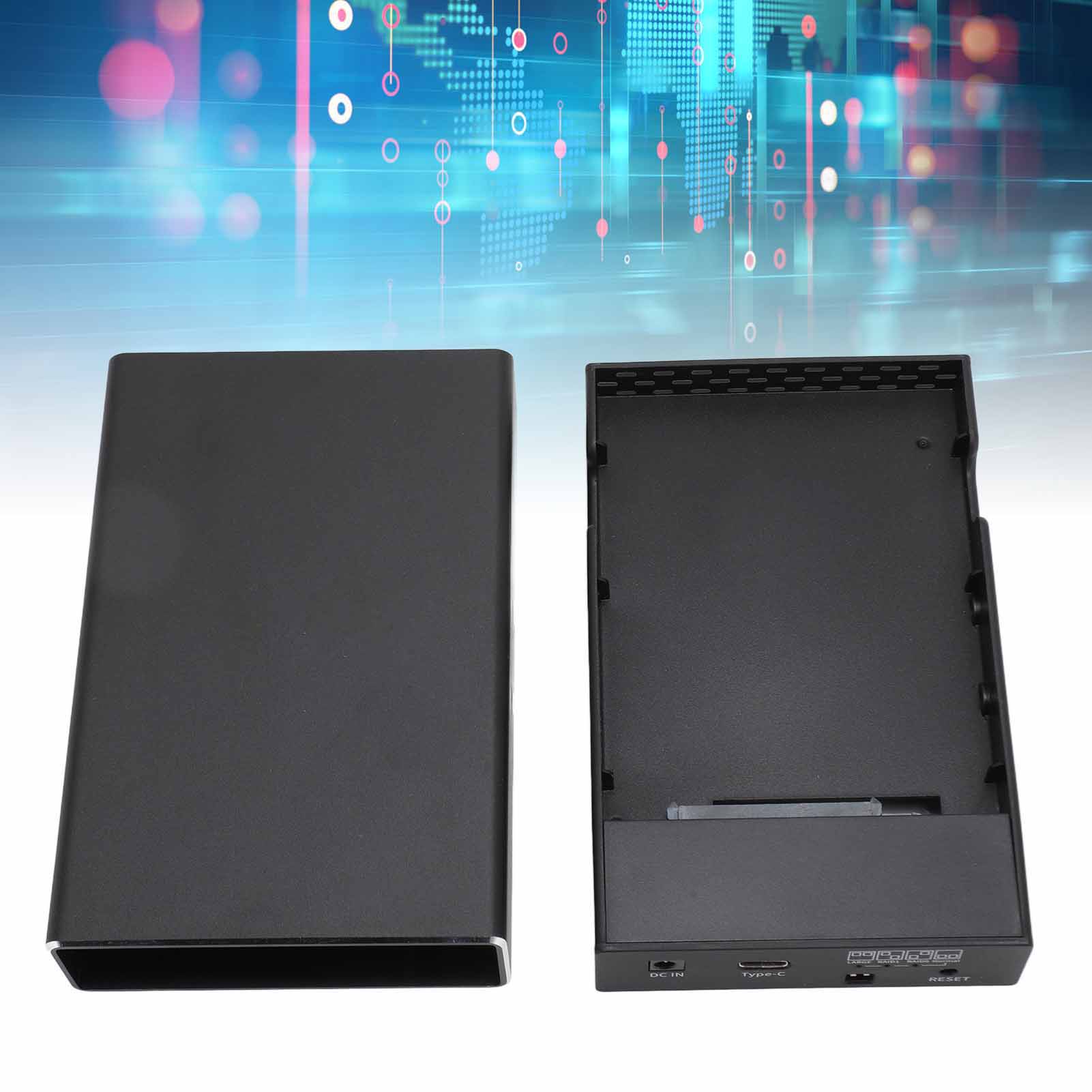 HDD Enclosure, Dual Bay External Hard Drive Enclosure Independent Power Cable USB3.1  for 2.5 Inch  I/II/III HDD SSD