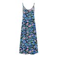 thumbnail image 4 of Ovzne Robes d'Été pour Femmes Robe Robes d'Été pour Femmes Imprimé Sans Manches Col Rond Robe Décontractée Longues Robes Robe d'Été Imprimée Liquidation, 4 of 5