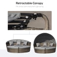 thumbnail image 4 of Outsunny Chaise Longue de Patio avec Canapé-Lit Rond Coussiné 4 Pcs Gris, 4 of 10
