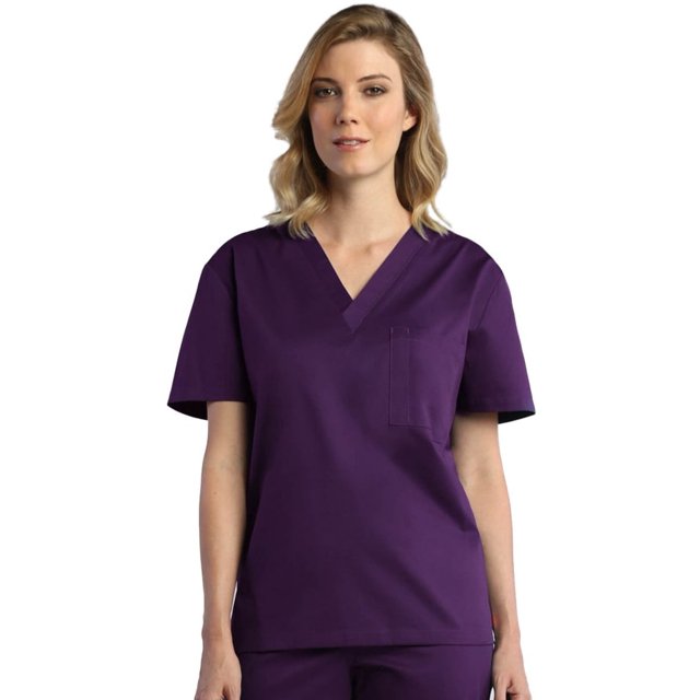 Red Panda Unisex V-Neck Solid Scrub Top