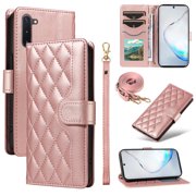 Samsung Galaxy Note 10 Plus Phone Case , Wallet Flip Cover Adjustable Crossbody Lanyard Magnetic Card Slots