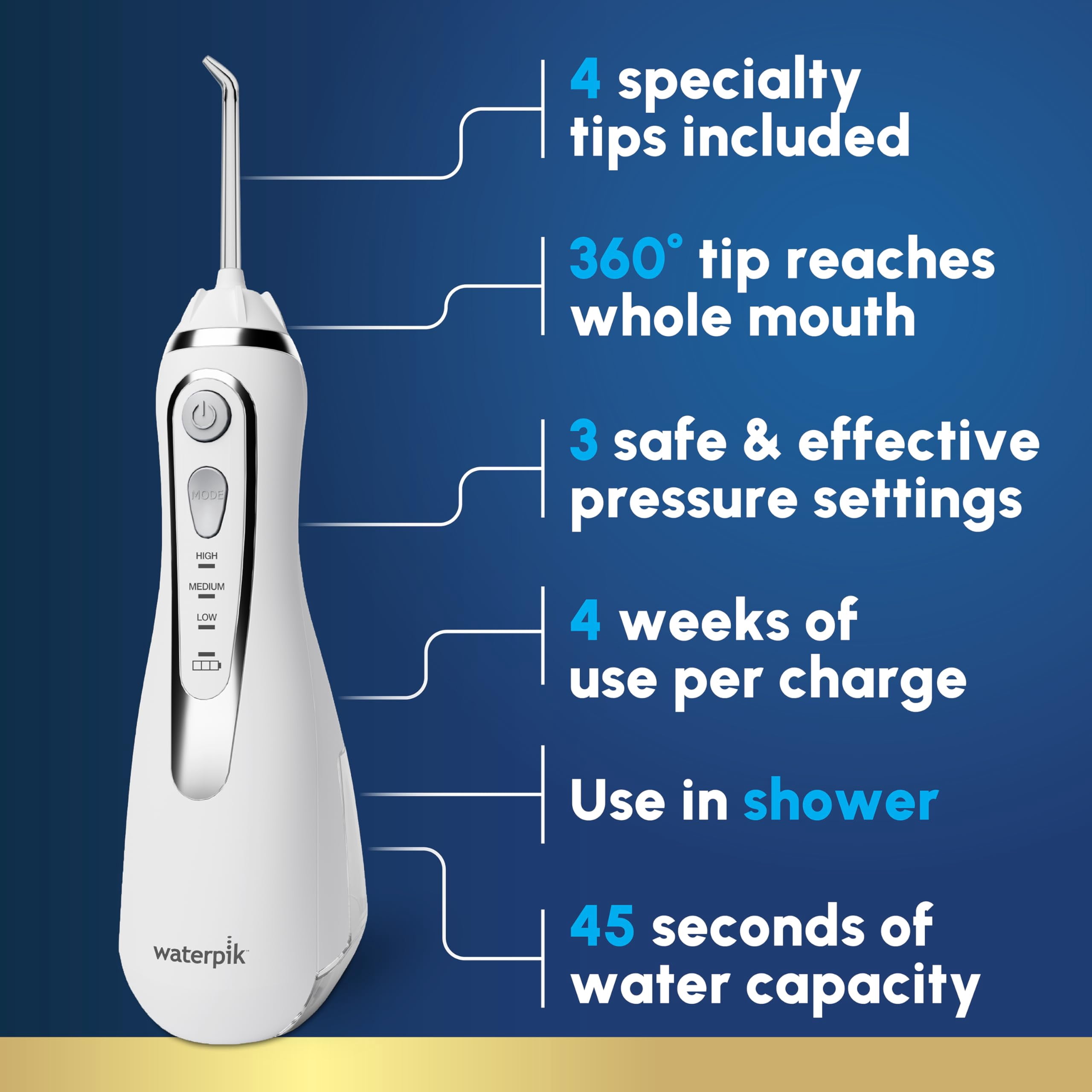 Waterpik Cordless Advanced Water Flosser For Teeth, Gums, Braces