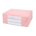 thumbnail image 3 of CEHVOM Large Capacity Clothes Storage Bag Organizer With Reinforced Handle Thick Fabric For Comforters, Blankets, Bedding, Foldable With Sturdy Zipper, Clear Window Clearance, 3 of 4