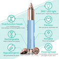 thumbnail image 2 of iMusthav 2-in-1 Eyebrow and Facial Hair Remover: Painless Electric Razor, USB Rechargeable, 18K Gold-Plated, 360° LED for Eyebrow and Face Hair., 2 of 7