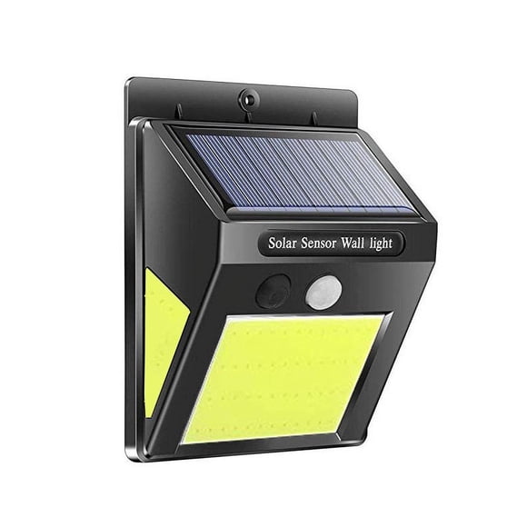Lampe Solaire d'Extérieur 60 COB Étanche pour Jardin, Capteur IR Intelligent, Montage Mural, Lampe pour Cour, Clôture, Sentier