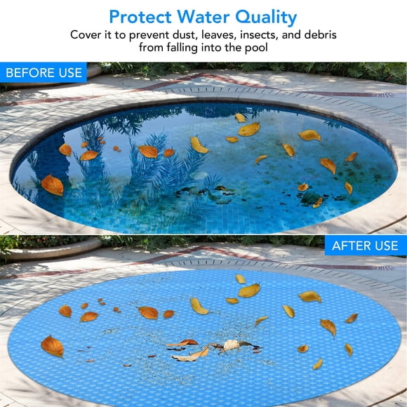 Pool Cover Solar Rectangle, 20ft x 40ft Blue Blanket for Maximum Heat Retention, 12mil/300μm Thickness, Energy-Saving for Inground & Above Ground Pools