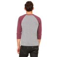 thumbnail image 2 of Bella + Canvas Unisex 3/4-Sleeve Baseball T-Shirt, 2 of 3