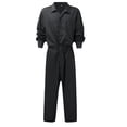 thumbnail image 2 of LOVZFMLL Cargo Pants for Men's Button Overalls Lapel Solid Color Jumpsuit Suit Thin Breathable Suit, 2 of 4
