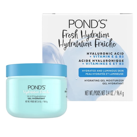 POND’S Hyaluronic Acid, Vitamin E & B3 Gel Face Moisturizer For 24 hour Hydration and Luminous Skin