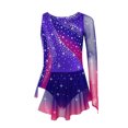 thumbnail image 3 of Freebily Robe de Danse Ballet Patinage Artistique à Manches Longues pour Filles avec Strass Violet 8, 3 of 7