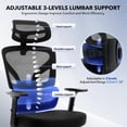 thumbnail image 3 of EDTara Mesh Ergonomic Office Chair, High-Back Swivel Design With Adjustable Lumbar Support, 3d Armrests and Reclining Back, 3 of 9
