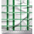 thumbnail image 1 of Soimoi Green Velvet Fabric Window Pane Check Decor Fabric Printed Yard 58 Inch Wide, 1 of 3