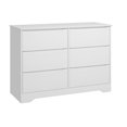thumbnail image 3 of Commode en Bois à 6 Tiroirs, Garde-Robe Moderne Haute avec Rangement Profond, Grande Commode à Tiroirs avec Dessus Grand, Longue Commode de Rangement pour Chambre, Salon, Couloir, Chambre d'Enfant, Blanc, 3 of 3