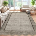thumbnail image 4 of Garvee Scalloped Area Rugs Modern Bordered Rug, 9x12 Washable Rugs Non-Slip Non-Shedding Rugs Low Pile Indoor Carpet for Living Room Bedroom Office, Brown, 4 of 9