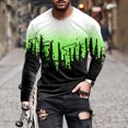 thumbnail image 2 of Chandail à Manches Longues pour Hommes Mode Décontractée Col Rond Chandail à Enfiler Imprimé T-Shirt à Manches Longues Blouse, 2 of 9
