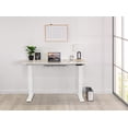 thumbnail image 2 of EFFYDESK Business Height Adjustable Home Office Computer Standing Desk with Cable Management Tray (70" × 29") Oak White on White Frame, 2 of 5