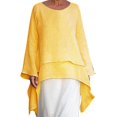 thumbnail image 2 of Pxiakgy T-Shirts pour Femmes Mode Grande Taille Irrégulière Décontractée en Lin Manches Longues Col Rond Blouse T-Shirts Femmes Jaune + TTG, 2 of 8