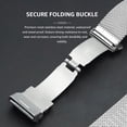 thumbnail image 3 of Premium 20mm Stainless Steel Watch Strap with Quick Release Spring Bars - Adjustable Length, Folding Buckle Design, Waterproof & Sweatproof, Compatible with Smart/Traditional Watches - Silver, 3 of 6