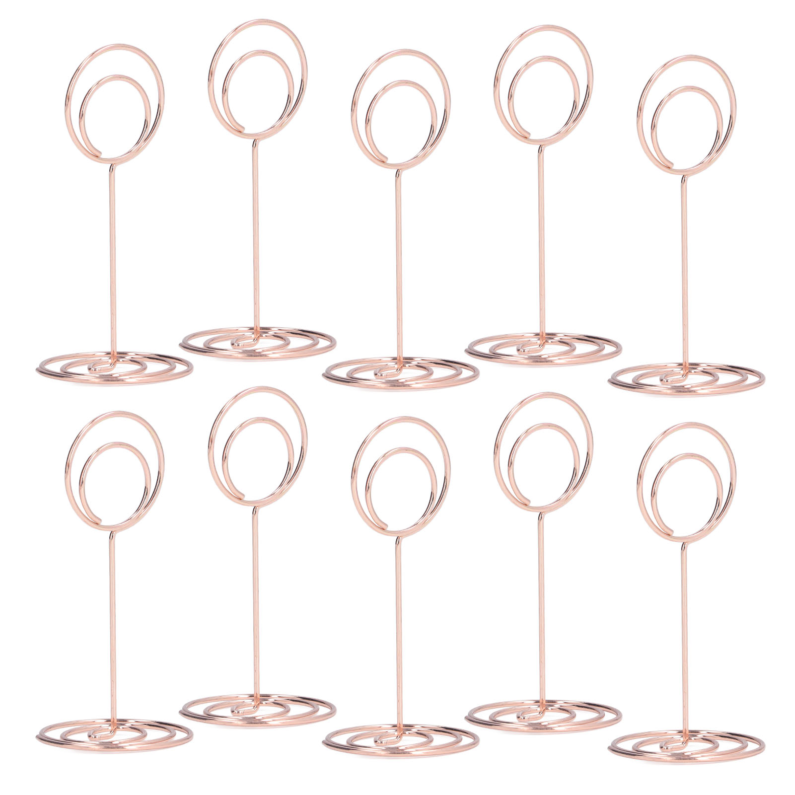 10Pcs Table Number Holder Wedding Note Holder Circle Business Card Holder Ornaments Cute Shape Elegant Electroplating Charming