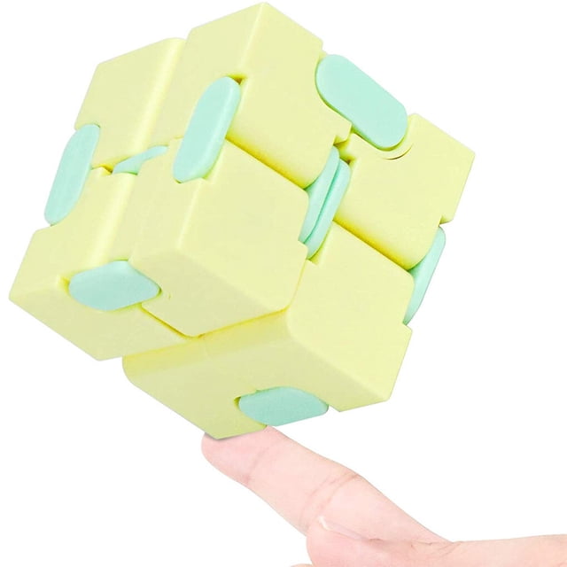 Magic Cube Toy Sensory Anxiety Relief Toy Plastic Magic Cube Portable Pocket Cube for Children Adults, Yellow