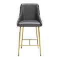thumbnail image 4 of Zuo Chaise de Comptoir Moderne Madelaine, Gris et Or (Ensemble de 1), 4 of 12