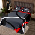 thumbnail image 2 of Erosebridal Spiral Geometric Coverlet Set King, Circle Abstract Bedding Set, Futuristic Room Decor, 3pcs, 2 of 5